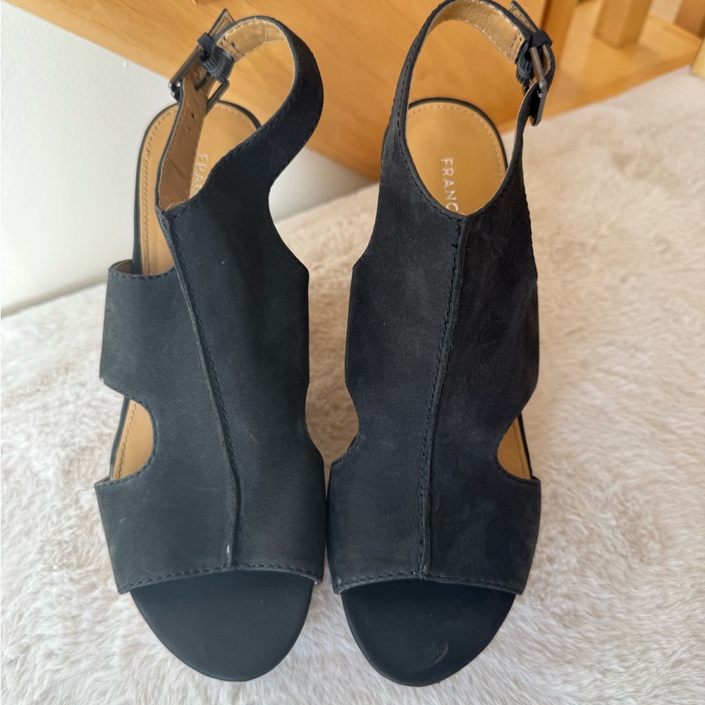 Franco Sarto Black Cutout Sandals